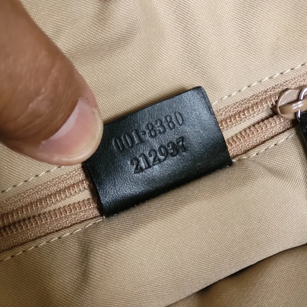 Gucci Black GG Nylon and Leather Double Pocket Hobo.. Authentic!!